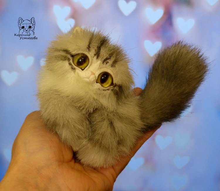 Котята породы: Керл — Игрушки в смешанной технике (мех и глина): Арт (фото 9)