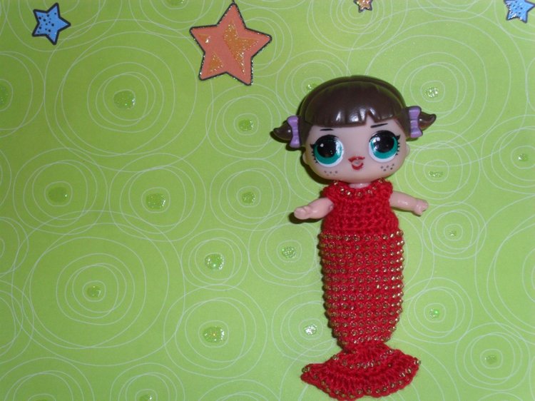 Платье-кокон хвост русалки для ЛОЛ