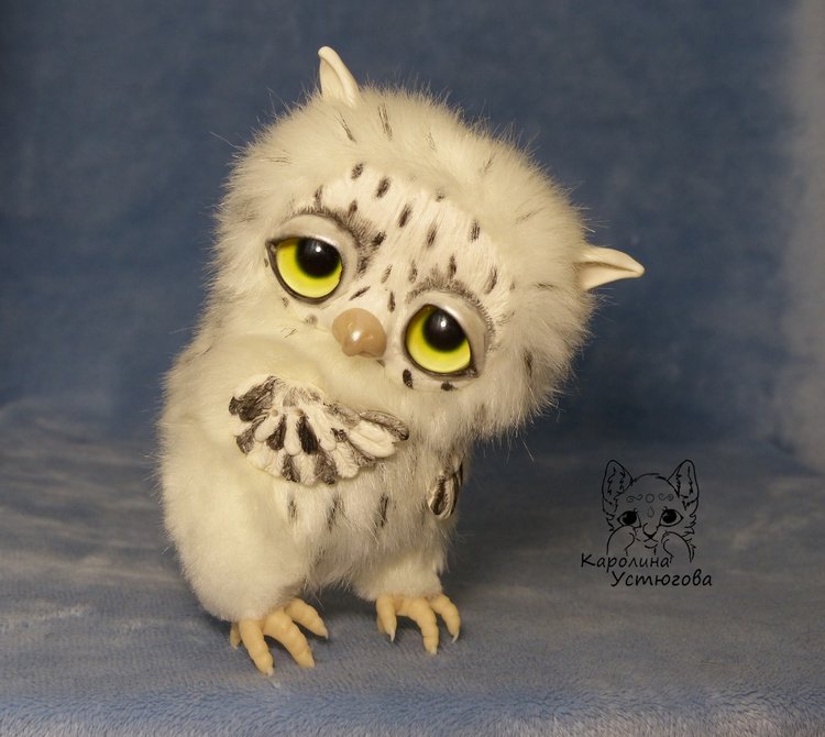 Большой совенок Бу-Бо — Игрушки в смешанной технике (мех и глина): Арт (фото 7)