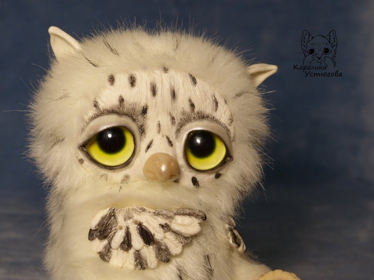 Большой совенок Бу-Бо — Игрушки в смешанной технике (мех и глина): Арт (фото 10)