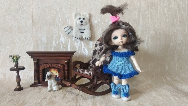 Кресло-качалка для кукол БЖД ростом до 16 см (фото 5)