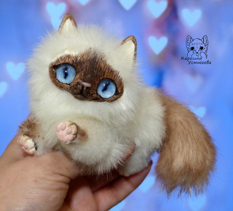 Мой маленький котенок — Игрушки в смешанной технике (мех и глина): Арт (фото 3)