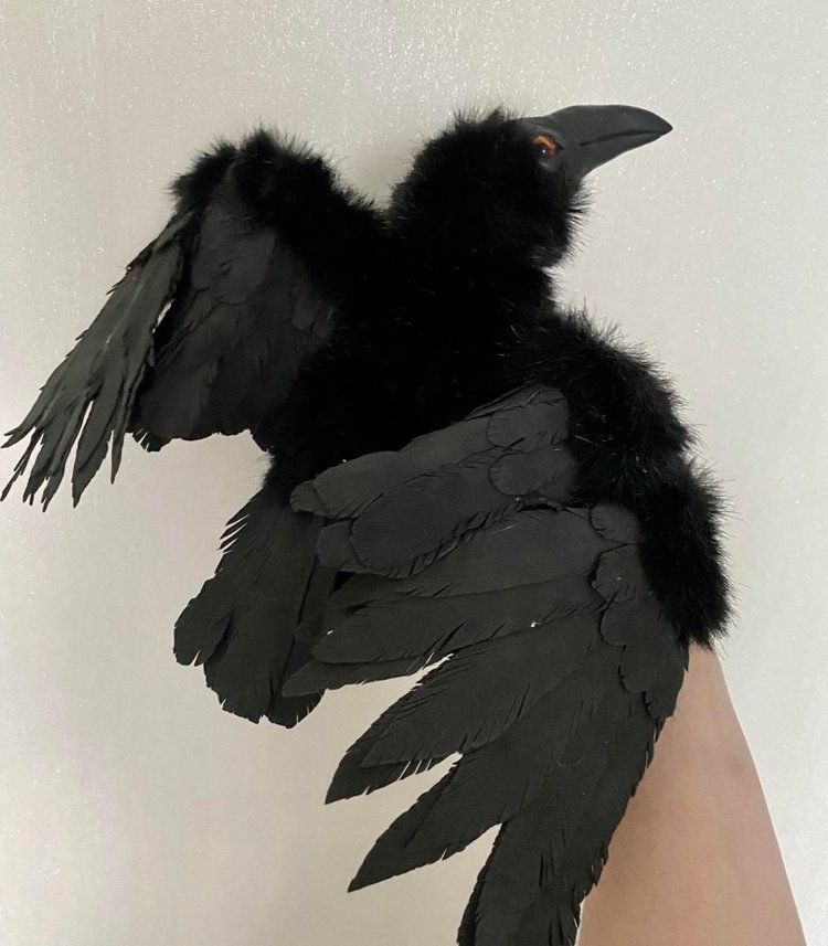 Ворон — Игрушки в смешанной технике (мех и глина): Арт