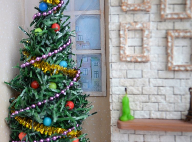 Адвент календарь с миниатюрой и освещением