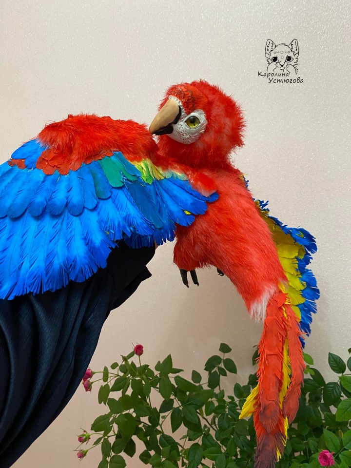 Попугай Ара — Игрушки в смешанной технике (мех и глина): Арт