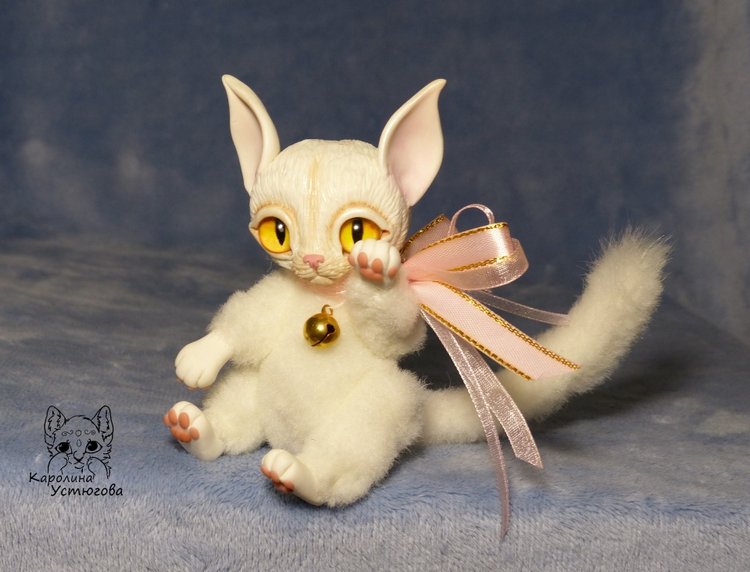 Кошечка Эльф - Муна — Игрушки в смешанной технике (мех и глина): Арт (фото 2)