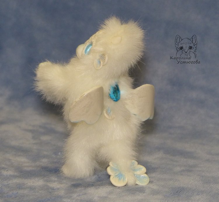 Дракончик стихии воздуха — Игрушки в смешанной технике (мех и глина): Арт (фото 9)