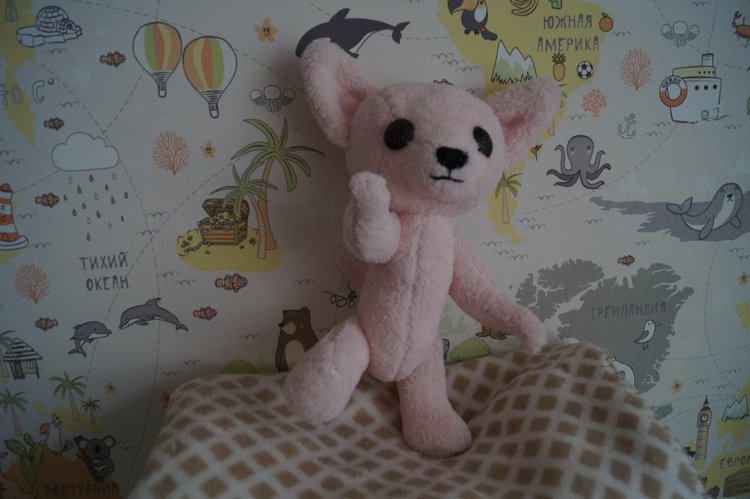 Агаша сшила для сестры собачку