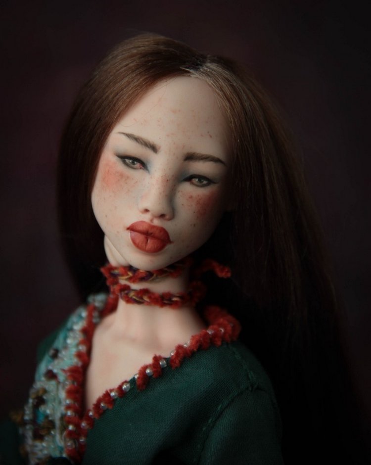 Инди. Волшебная лиса. Фарфоровая шарнирная кукла (фото 8)