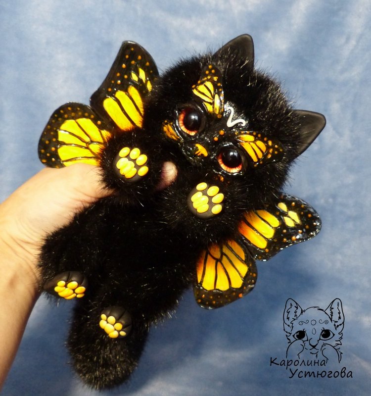 Бабочковая кошка Папилиофелис - Монарх и ее котенок (фото 8)