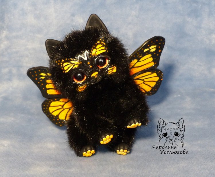 Бабочковая кошка Папилиофелис - Монарх и ее котенок