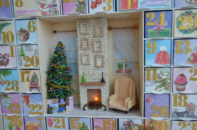 Адвент календарь с миниатюрой и освещением (фото 9)