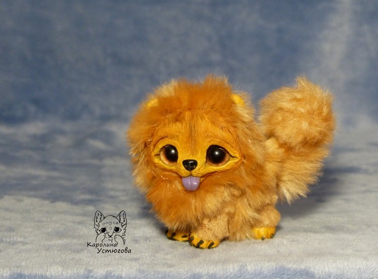 Щенок Чау-Чау — Игрушки в смешанной технике (мех и глина): Арт