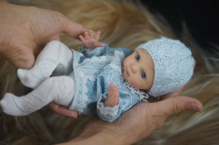 Незабудка! Мини реборн Несса (фото 2)