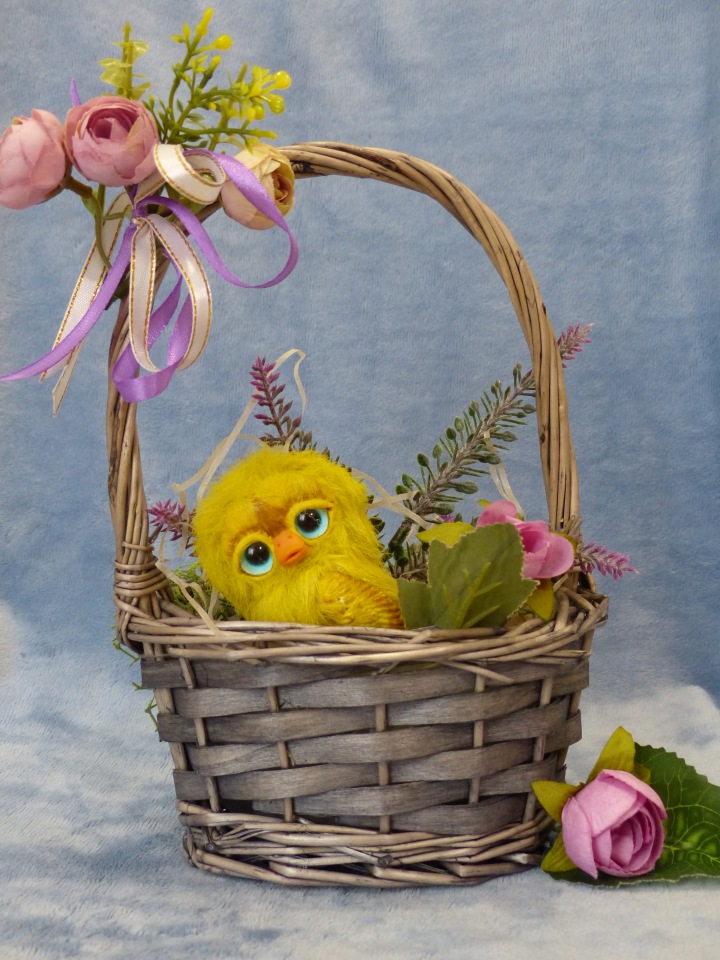 Утята, ждут весны — Игрушки в смешанной технике (мех и глина): Арт