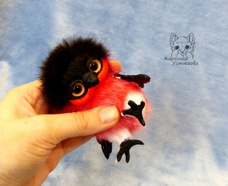 Снегири — Игрушки в смешанной технике (мех и глина): Арт