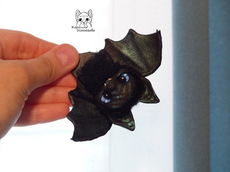 Сапфировая летучая мышка — Игрушки в смешанной технике (мех и глина): Арт (фото 5)