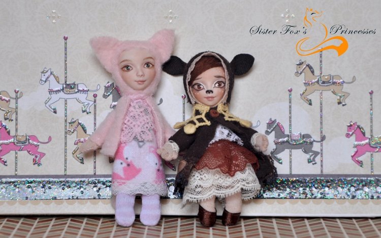Авторские малышки в смешанной технике от SisterFox