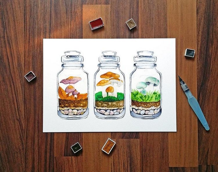 SnailMaidenStudio - Акварельные иллюстрации маленьких живых существ