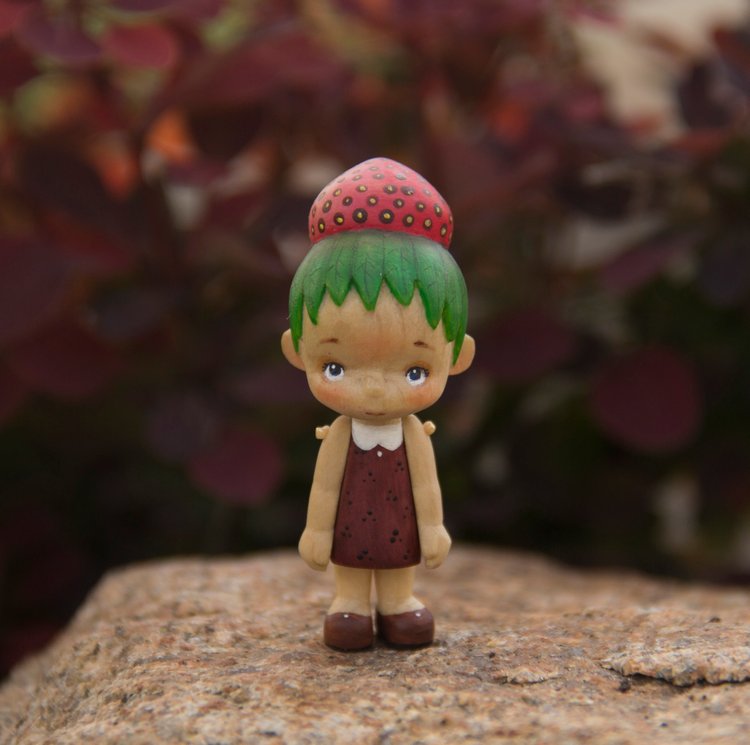 Деревянные малыши, девочка лисичка, сестрички земляничка с клубничкой (фото 10)