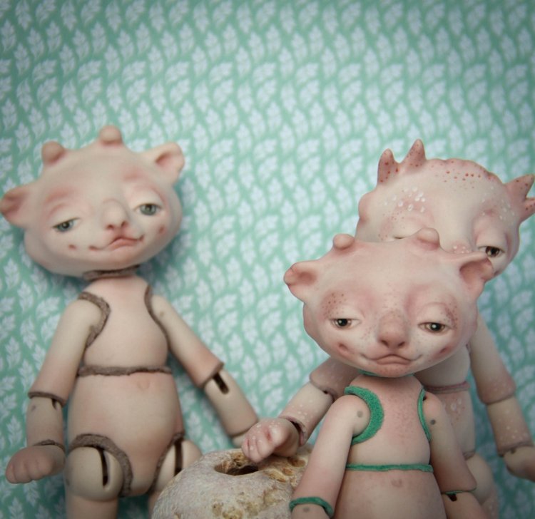Фарфоровые тролли — Авторские шарнирные куклы своими руками: лепка