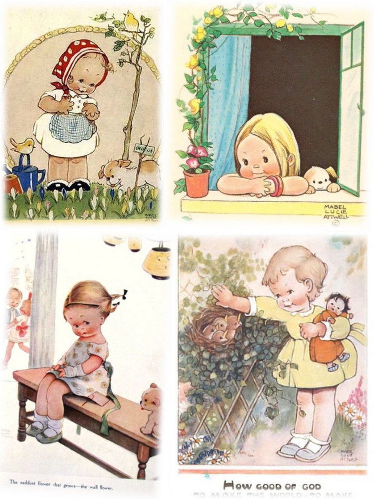 Beatrice Perini. Авторские работы ООАК из глины "терракота" - Mabel Lucie Attwell, часть 2