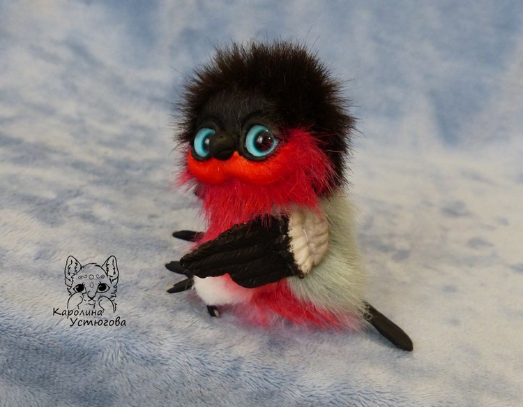 Снегири — Игрушки в смешанной технике (мех и глина): Арт