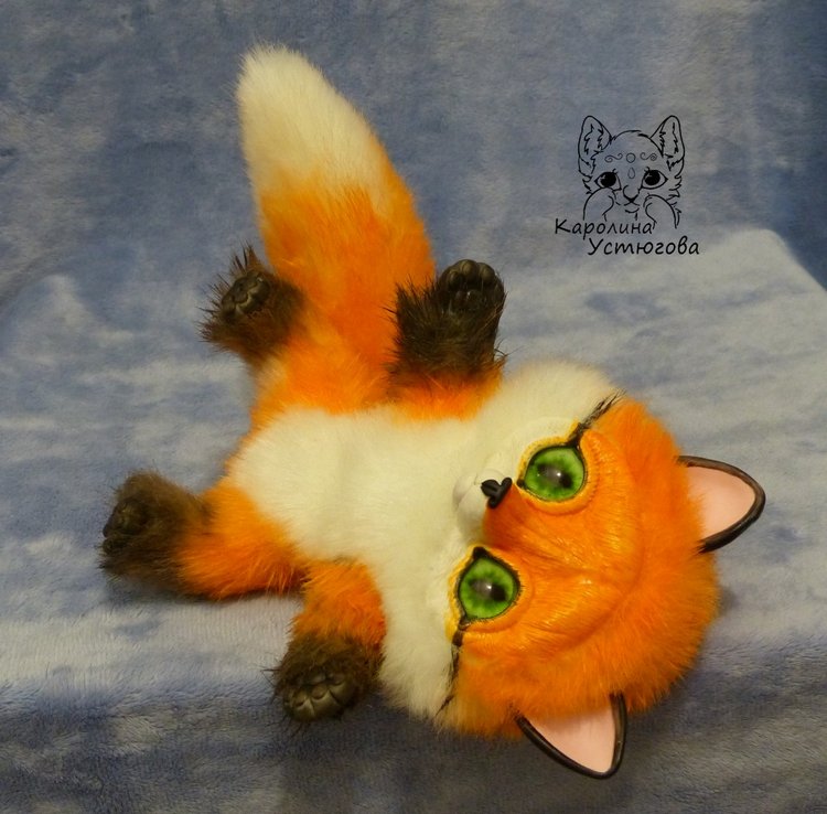 Зеленоглаза Лисичка — Игрушки в смешанной технике (мех и глина): Арт (фото 6)
