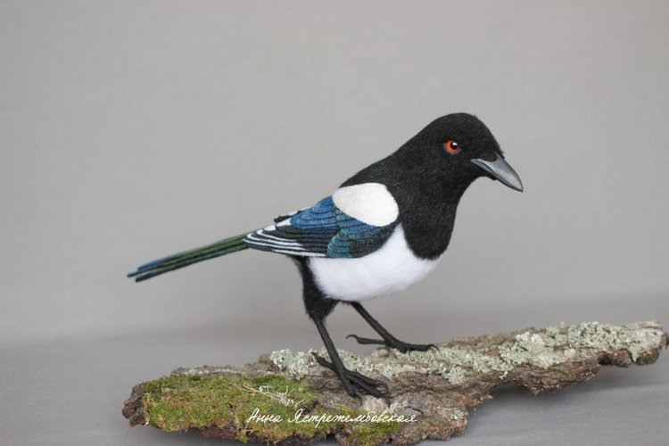 Сорока-белобока — Валяные игрушки из шерсти: сухое валяние (фото 4)