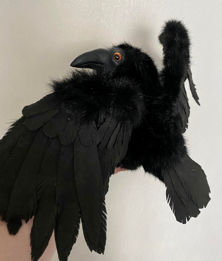 Ворон — Игрушки в смешанной технике (мех и глина): Арт