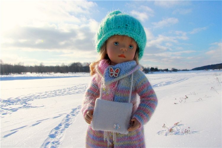 Зимняя прогулка Сони. Уникальная кукла от Сильвии Наттерер