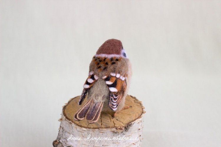 Воробушки — Валяные игрушки из шерсти: сухое валяние