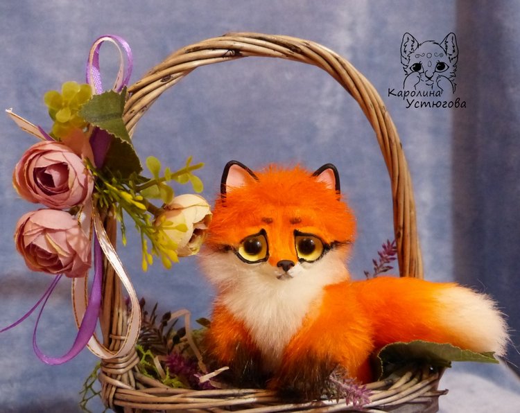 Осень это лисички — Игрушки в смешанной технике (мех и глина): Арт