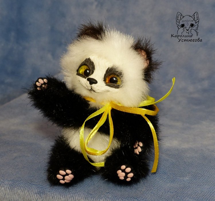 Семейка Панд — Игрушки в смешанной технике (мех и глина): Арт