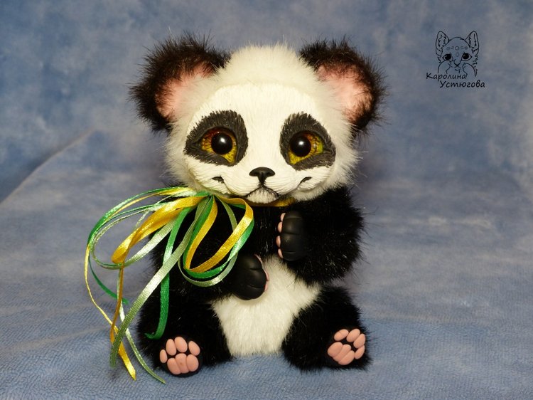 Семейка Панд — Игрушки в смешанной технике (мех и глина): Арт