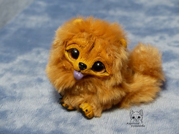 Щенок Чау-Чау — Игрушки в смешанной технике (мех и глина): Арт (фото 7)