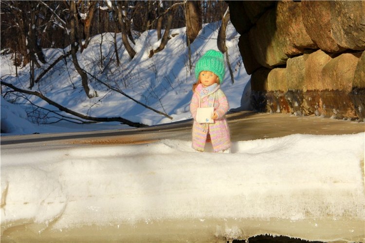 Зимняя прогулка Сони. Уникальная кукла от Сильвии Наттерер