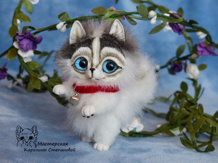 Малыш Хаски, крошка на ладошке. А может Хаски на Аляске? Или Хаски голубые глазки