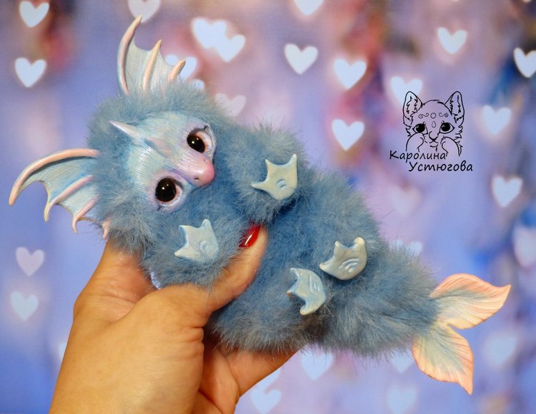 Дракончик Билатрис — Игрушки в смешанной технике (мех и глина): Арт