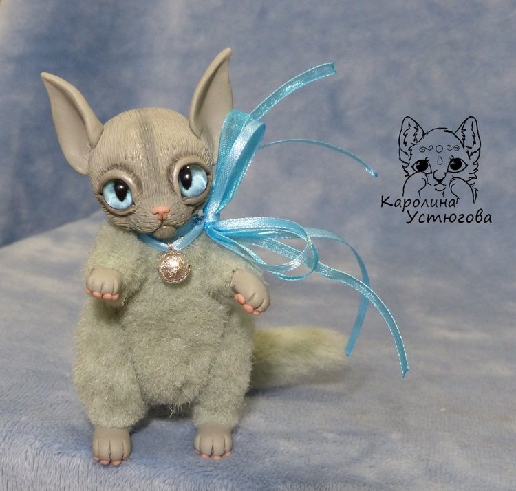 Кот Эльф-Защитник, Лео — Игрушки в смешанной технике (мех и глина): Арт (фото 10)