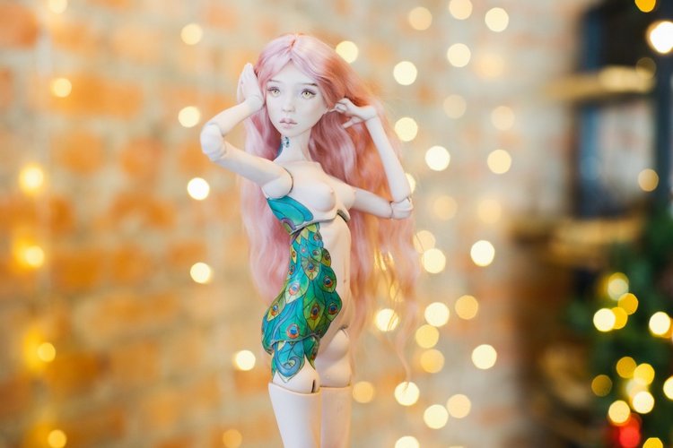 Девушка с татуировкой павлина и Красная Шапочка - фарфоровые куклы | Бэйбики Девушка с татуировкой павлина и Красная Шапочка - фарфоровые куклы (фото 5)