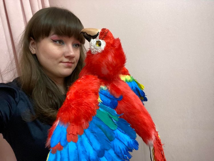 Попугай Ара — Игрушки в смешанной технике (мех и глина): Арт