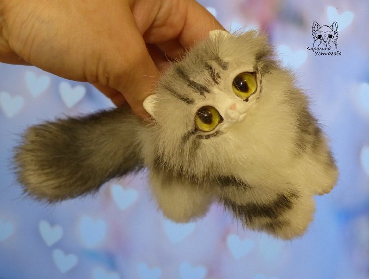 Котята породы: Керл — Игрушки в смешанной технике (мех и глина): Арт (фото 8)