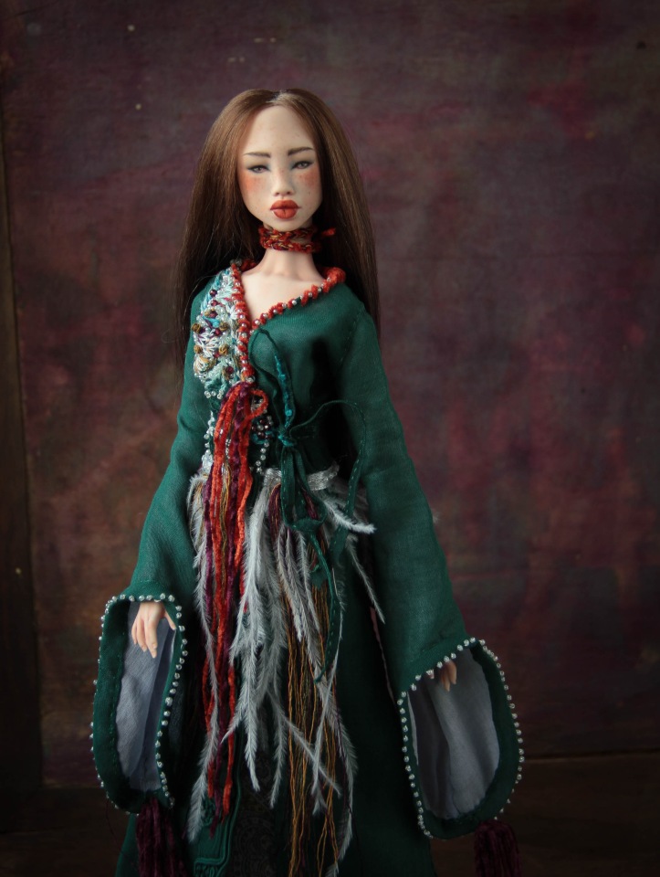 Инди. Волшебная лиса. Фарфоровая шарнирная кукла (фото 5)