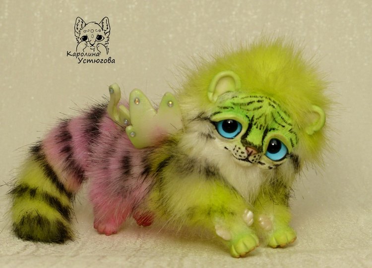 Ахисмио Тигровый — Игрушки в смешанной технике (мех и глина): Арт (фото 7)