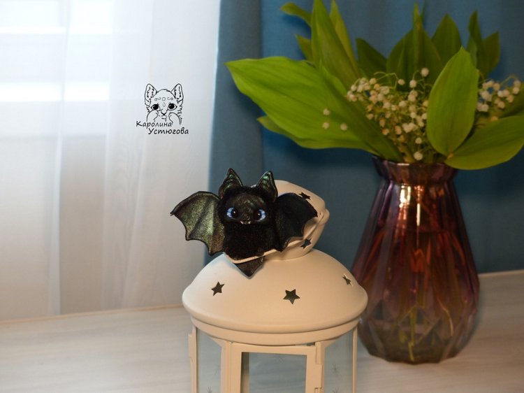 Сапфировая летучая мышка — Игрушки в смешанной технике (мех и глина): Арт (фото 2)