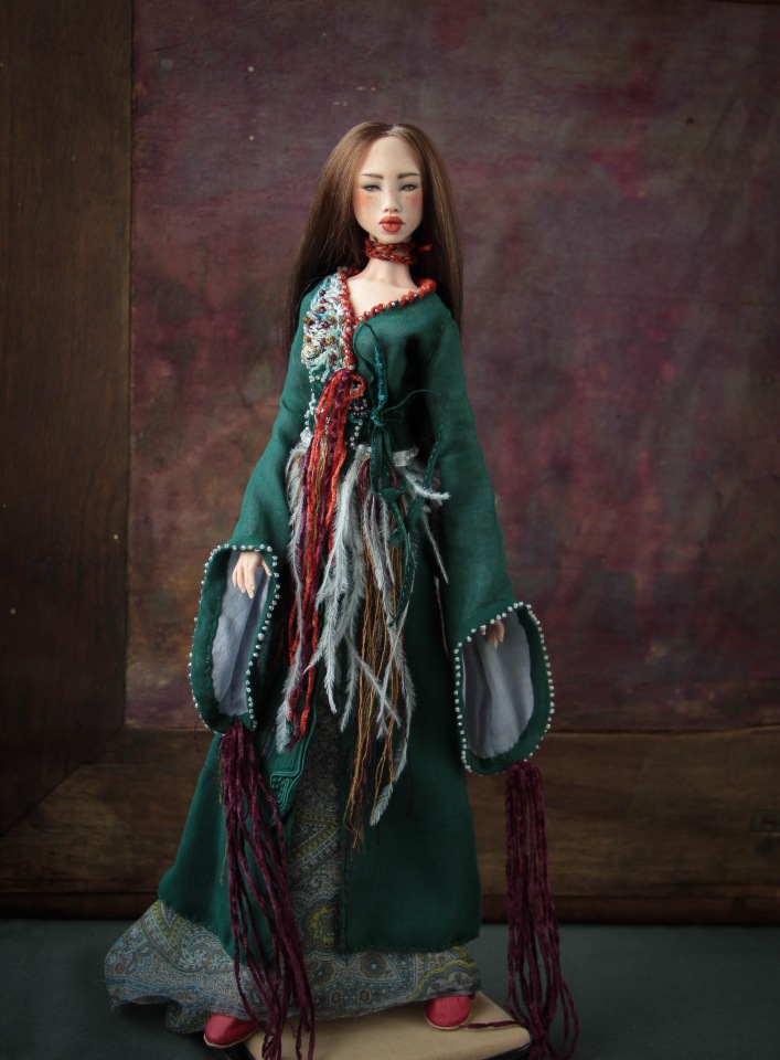 Инди. Волшебная лиса. Фарфоровая шарнирная кукла (фото 4)