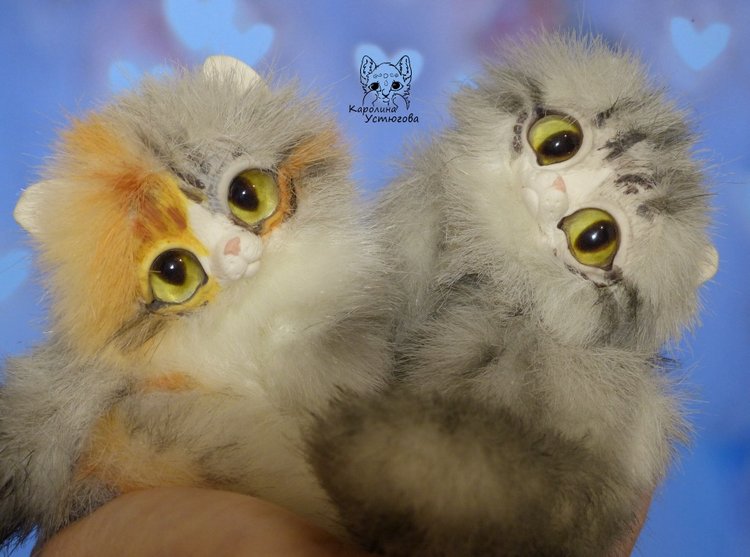 Котята породы: Керл — Игрушки в смешанной технике (мех и глина): Арт (фото 3)