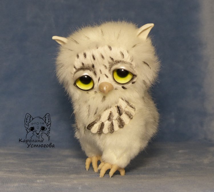 Большой совенок Бу-Бо — Игрушки в смешанной технике (мех и глина): Арт (фото 6)