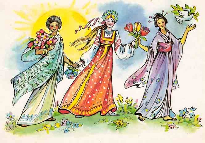 Добрые открыточки с 8 Марта времён СССР